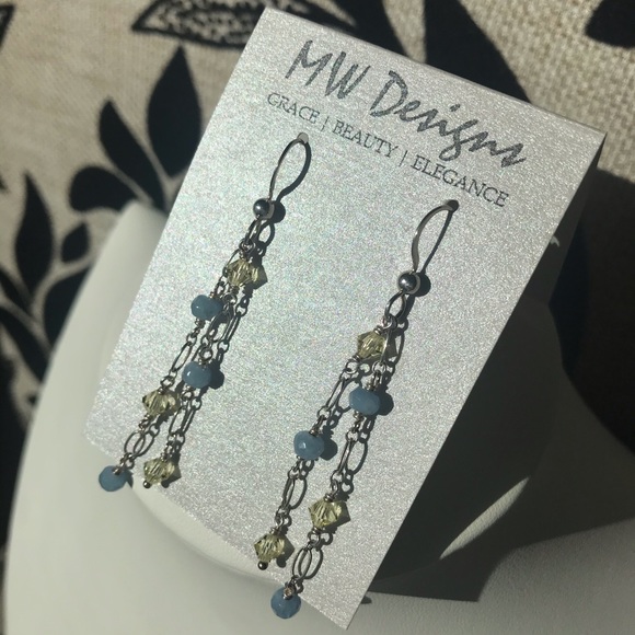 Handmade Citrine Blue Agate Necklace set - Picture 7 of 7